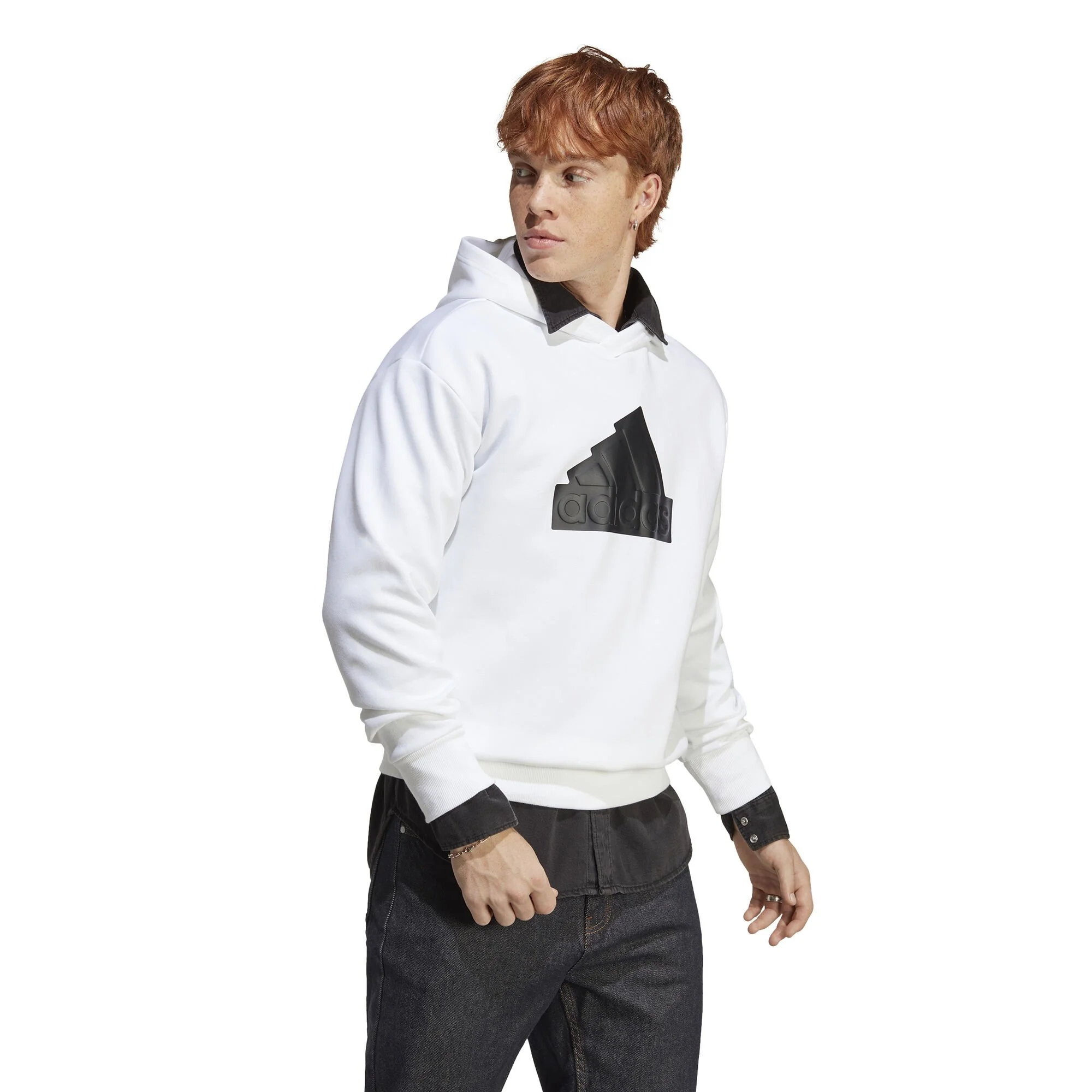 ADIDAS Future Icon Badge Of Sport Felpa Con Cappuccio Uomini - Bianco, Nero - immagine 2