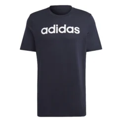 ADIDAS LIN Singel Jersey Maglietta Uomini - Blu Scuro, Bianco