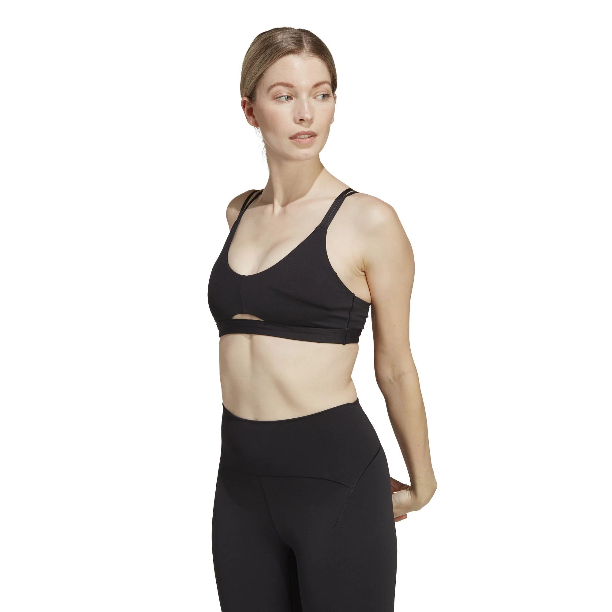 ADIDAS YO Long Studio Low-Support Reggiseni Sportivi Donna - Nero - immagine 3