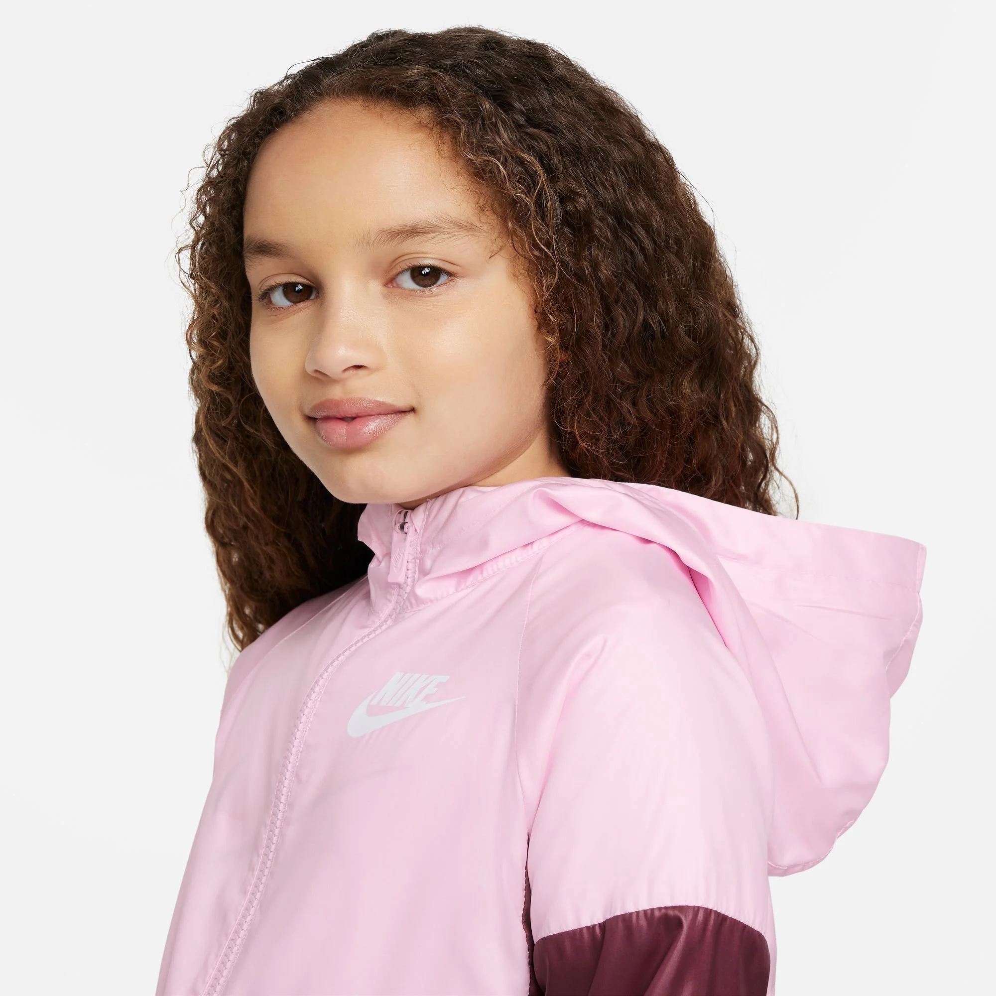 Nike Sportswear Windrunner Giacca Da Allenamento Ragazze - Rosso Scuro, Rosa - immagine 6