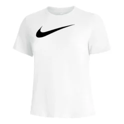 Nike Dri-Fit Swoosh Maglietta Donna - Bianco, Nero