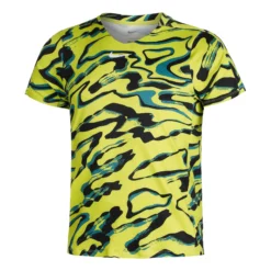 Nike Dri-Fit Advantage Court Print Maglietta Uomini - Lime, Multicolore